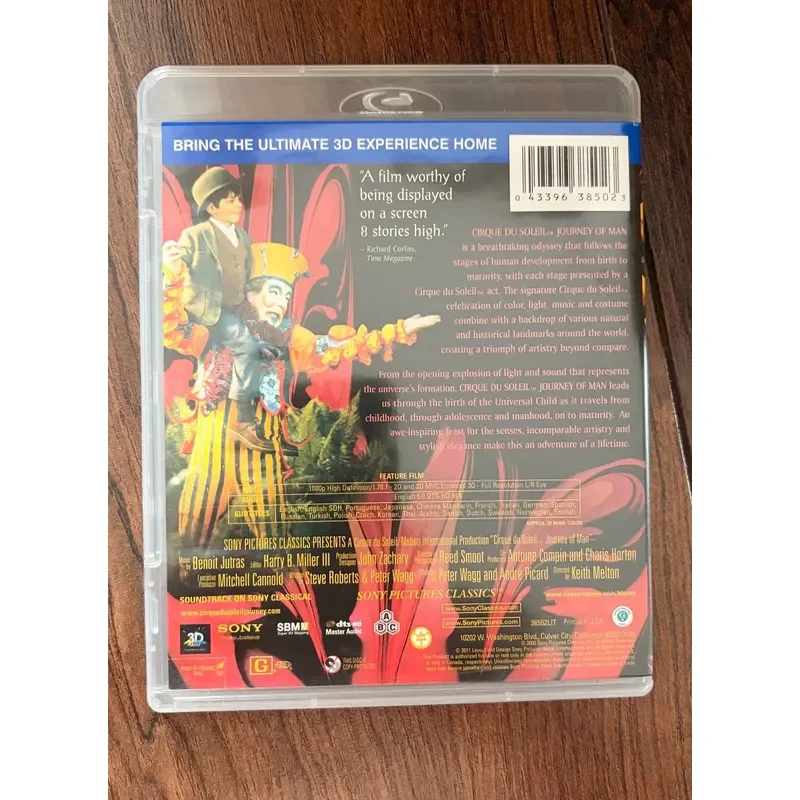 Genuine 3D and 2D Blu-ray Disc Cirque du Soleil Life Journey Produced by Synopsys