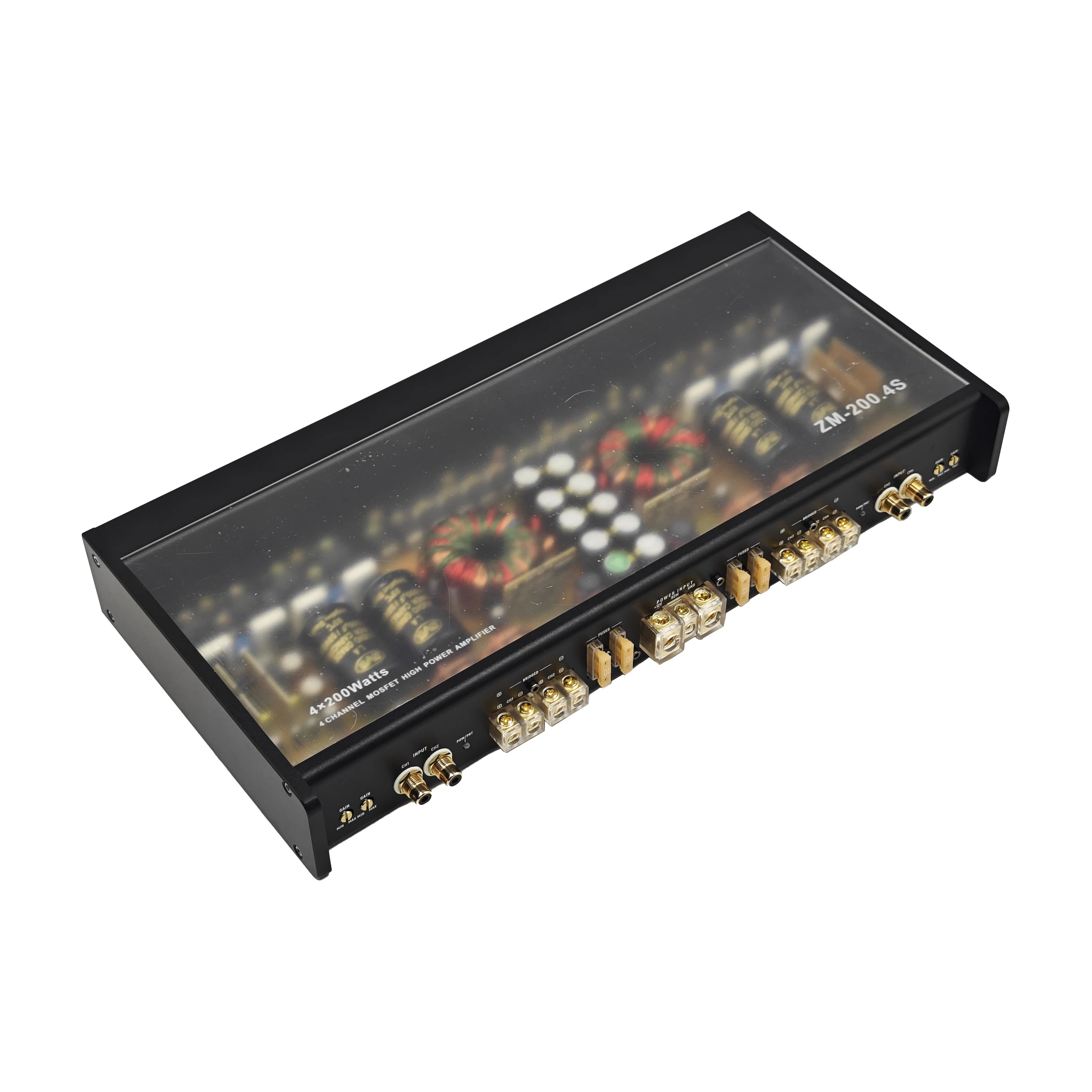 OEM 4-Channel Class AB Car Audio Amplifier Board Big Power Car Sound System with Equalizer Crossovers Class D Features
