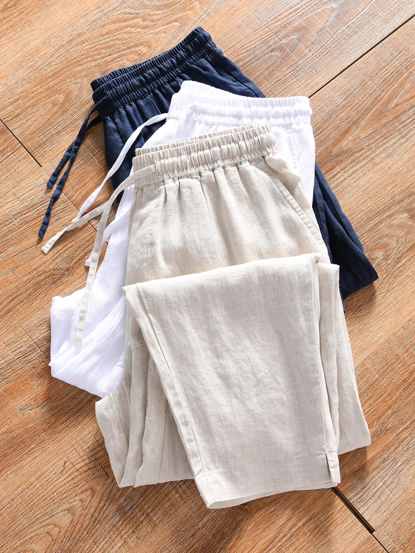 Loose Fit Men's Summer Casual Pants Linen Trousers Comfortable Breathable Straight Leg Pants Versatile for All Occasions