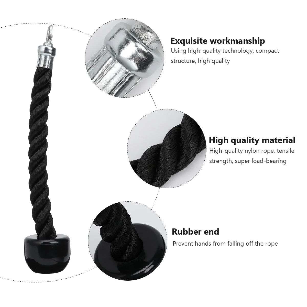 

Single Head Pull Rope Durable Lightweight Practical Muscle Building Fitness Exercise Training Supplies Gym Accessories