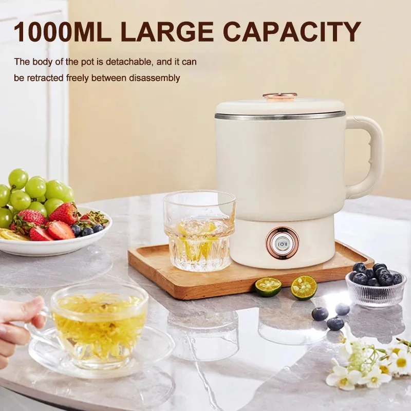 New 3 IN1 Multifunctional Folding Electric Cooking Pot Portable Travel Electric Kettle 110V/220V Household Rice Cooker & Hot Pot
