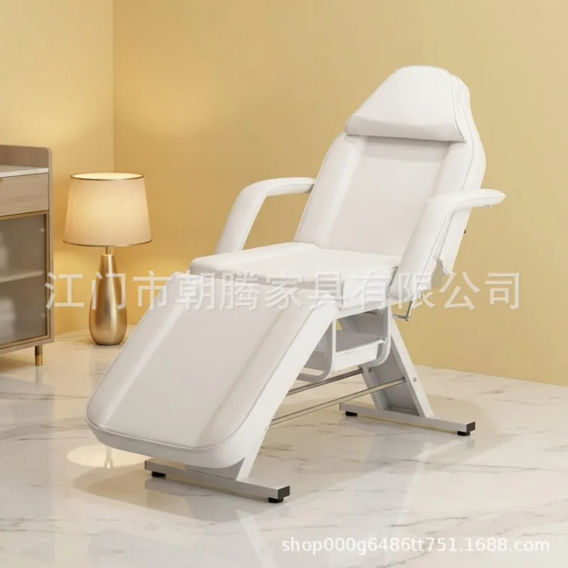 Modern Grey Adjustable Facial Bed Beauty Chair with Headrest Upgraded Hydraulic Salon Spa Tattoo Massage Barber Equipment