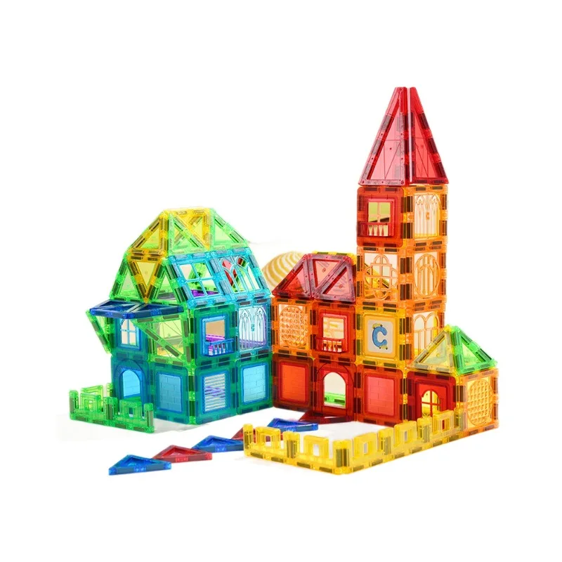 100 SZTUK Kolorowe Magnetyczne Klocki Budowlane z Motywem Zwierząt Leśnych do Okna, Zestaw DIY dla Dzieci, Gra Konstrukcyjna dla Maluchów, Prezent