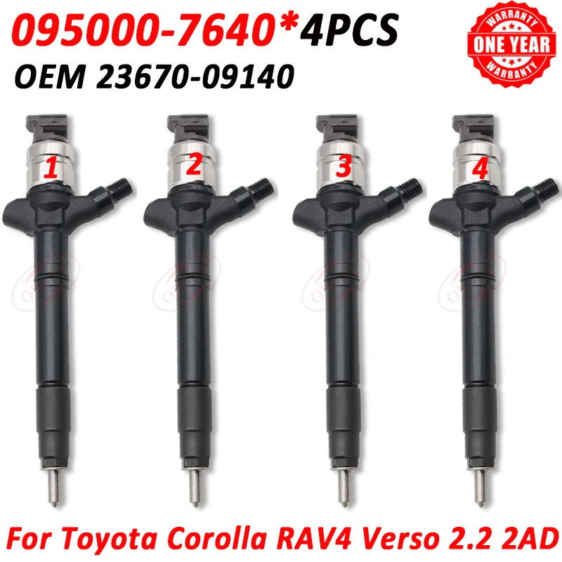 

095000-7640 0950007640 Common Rail Injector Nozzle 23670-09140 For Toyota Corolla Verso 2AD-FTV 2367009140