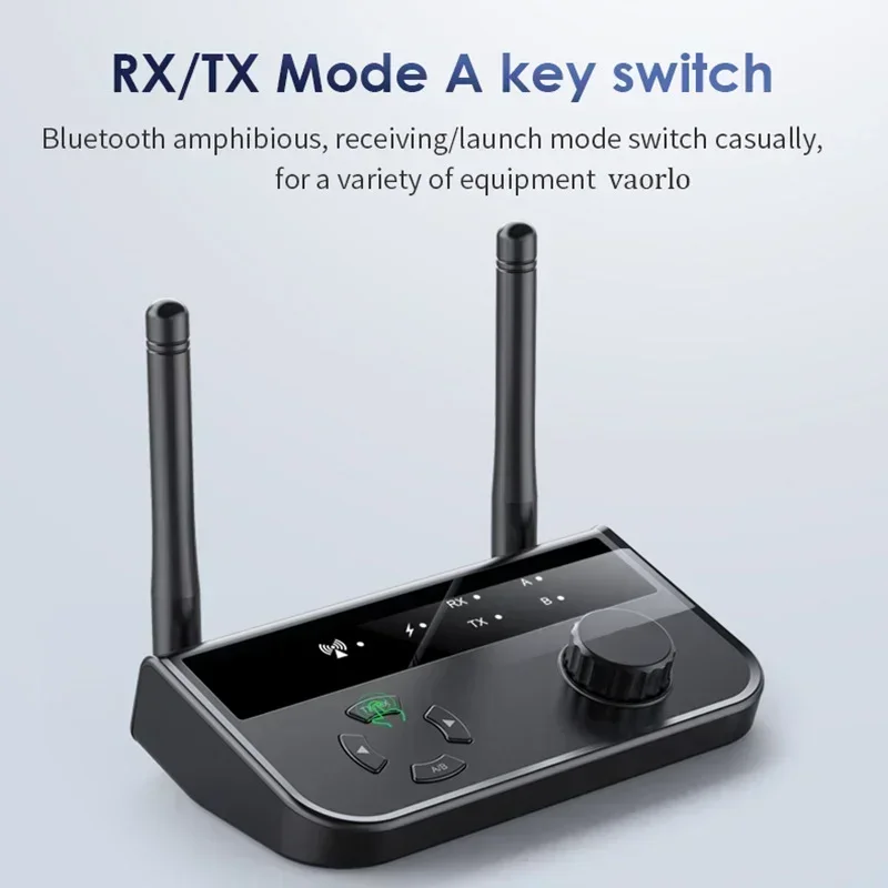 Multipoint Bluetooth 5.3 Audio Transmitter Receiver 3.5mm AUX 2 RCA Stereo Music Wireless Adapter 2-IN-1 For Car TV PC Speakers