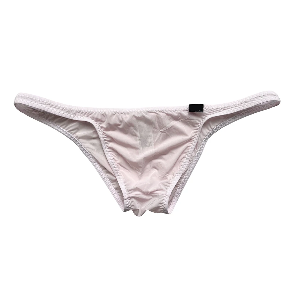 

Men Seamless Ice Silk Bikini Briefs Mesh Extreme Men's Panties Sheer High Elastic Low Waist Underwear For Man Very Hot Lingerie