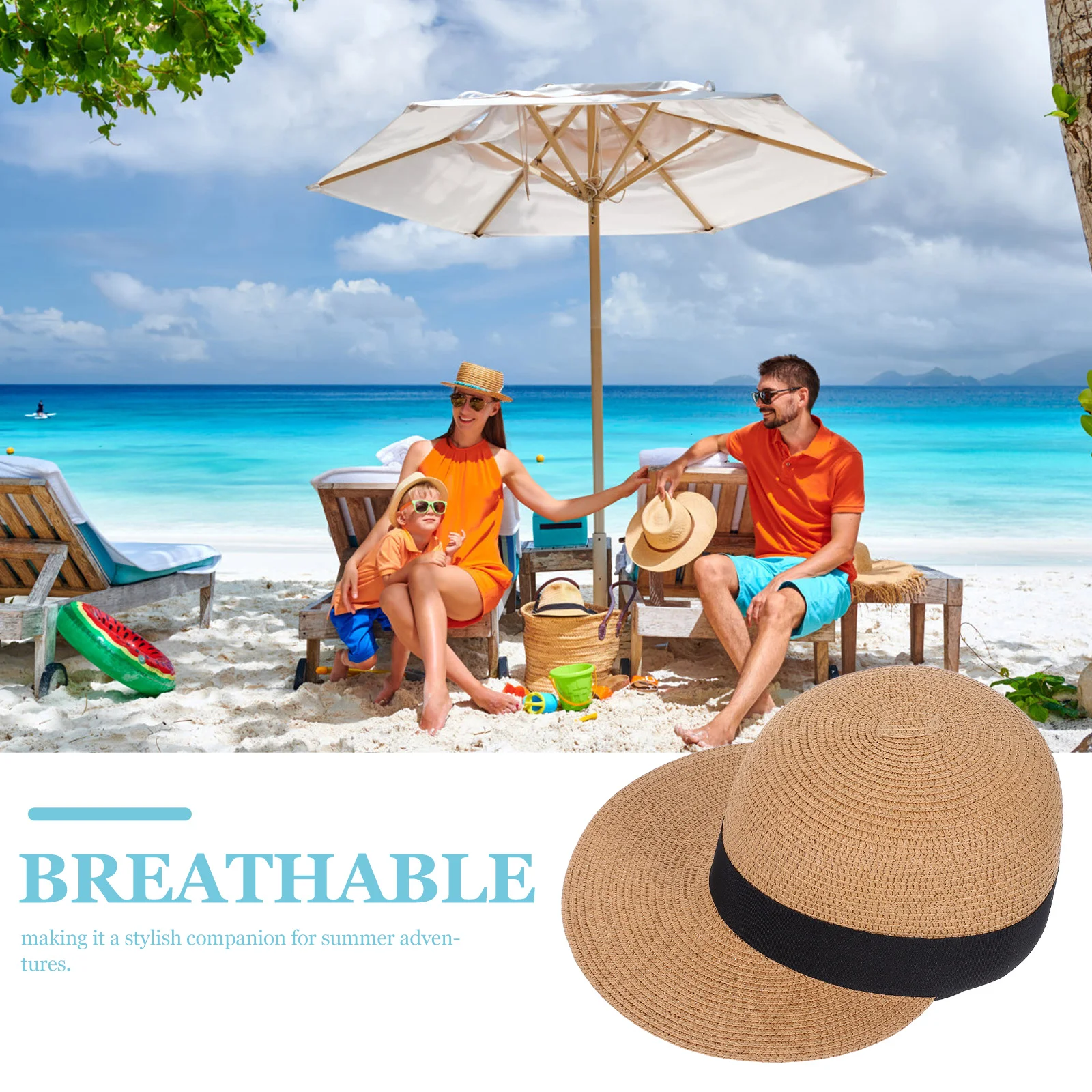 

Baseball Cap Straw Sun Hat Portable Summer Foldable Visor Beach Short Brim Protection Light Brown Woven Travel