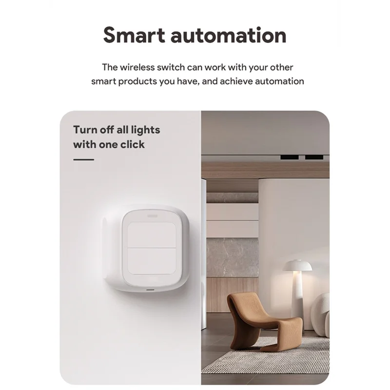 A76K 1 Piece Wireless Smart Switch Double Mini Smart Button Switch Multi-Function Tuya Smart Zigbee Switch For Home Automation