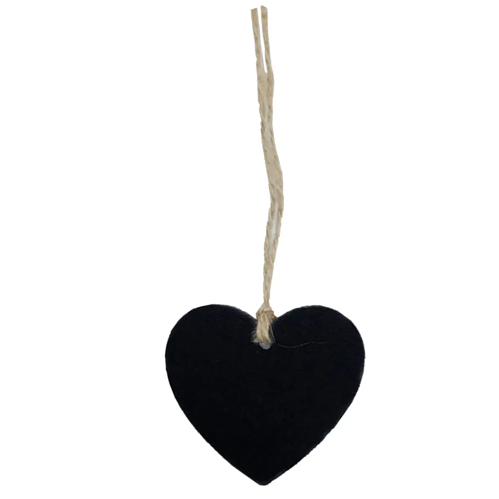 20Pcs Heart Shape Wooden Tag Double Sided Smooth Finish 65x65mm Blackboard Design for Wedding Party Gift Decoration
