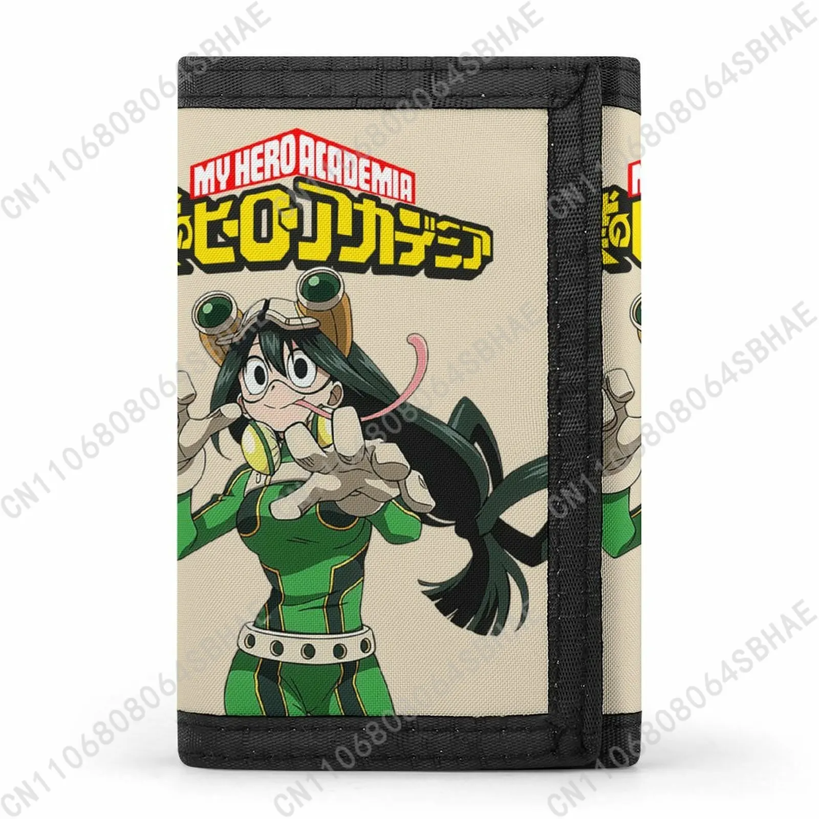 

My Hero Academia Asui Tsuyu Trendy Tri Fold Wallet Teenage Girls Boys Slim 3 Fold Card Personalized Pattern Purse for School