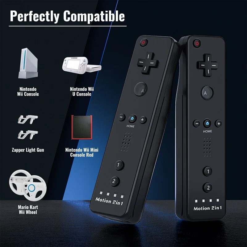 Controller Set For Nintendo Wii/Wii U 2 in 1 Wireless Remote Gamepad Joystick Optional Motion Plus Silicone Case Gaming Control