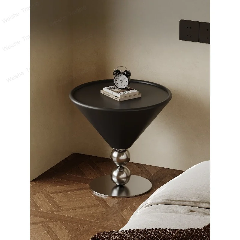 Italian minimalist bedside table replacement bedroom home light luxury high-end bedside shelf sofa living room