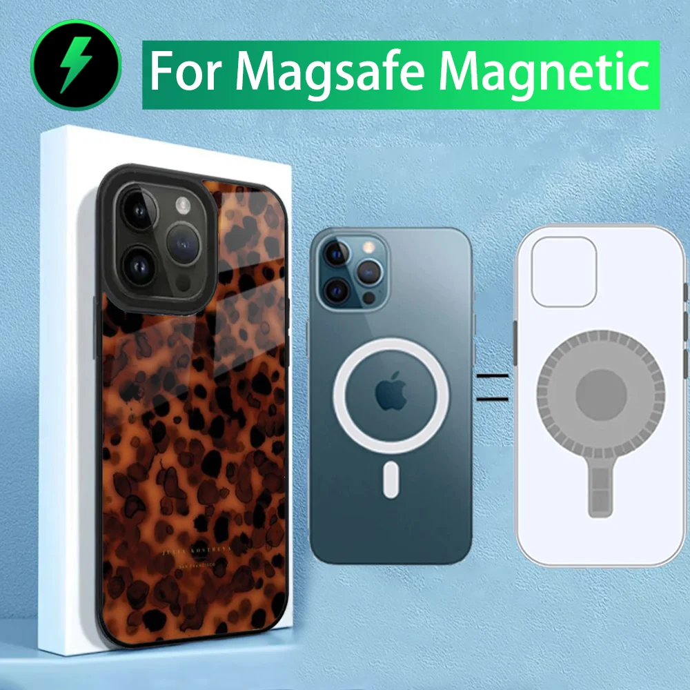 Tortoise Shell Marble Phone Case For iPhone 16,15,14,13,12,11,Plus,Pro,Max Mini Magsafe Magnetic Wireless Charging