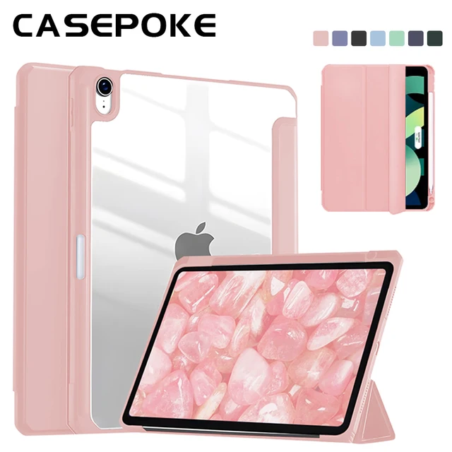 Polski Dla IPad 10.9 Air4 Air5 z uchwytem na ołówek przezroczyste etui na IPad 5/6/7/8/9/10th Funda Mini 6 Pro 11 12,9in etui ochronne