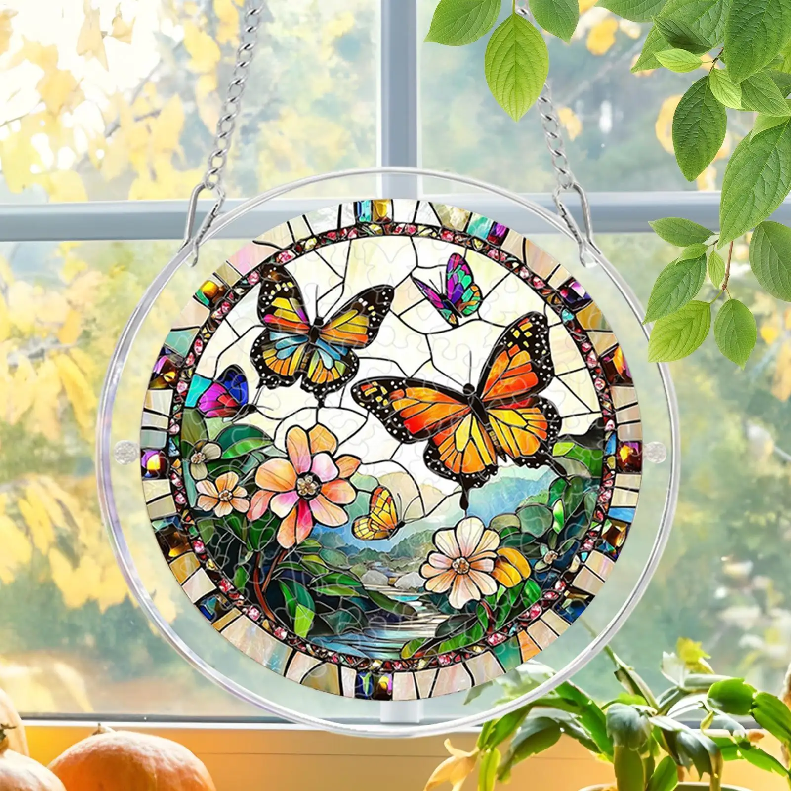 Acrylic Puzzle Suncatcher 2D Acrylic Ornament Garden Butterfly Bird Bee Jigsaw Suncatcher For Adults Apartment Living Room - view 4