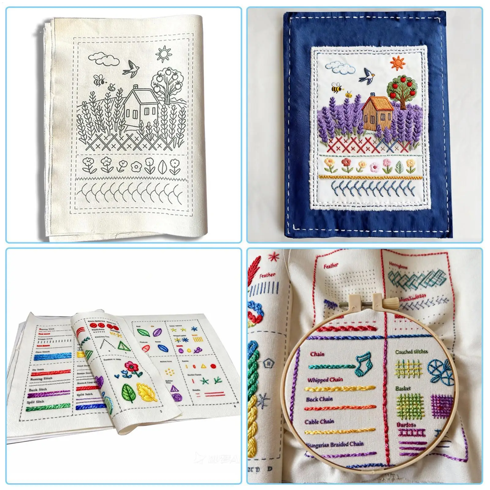 Stickstichbuch für Anfänger, DIY-Nähbuch, Stichbücher, Stickerei-Nähbuch, Stichbücher mit Anleitungen
