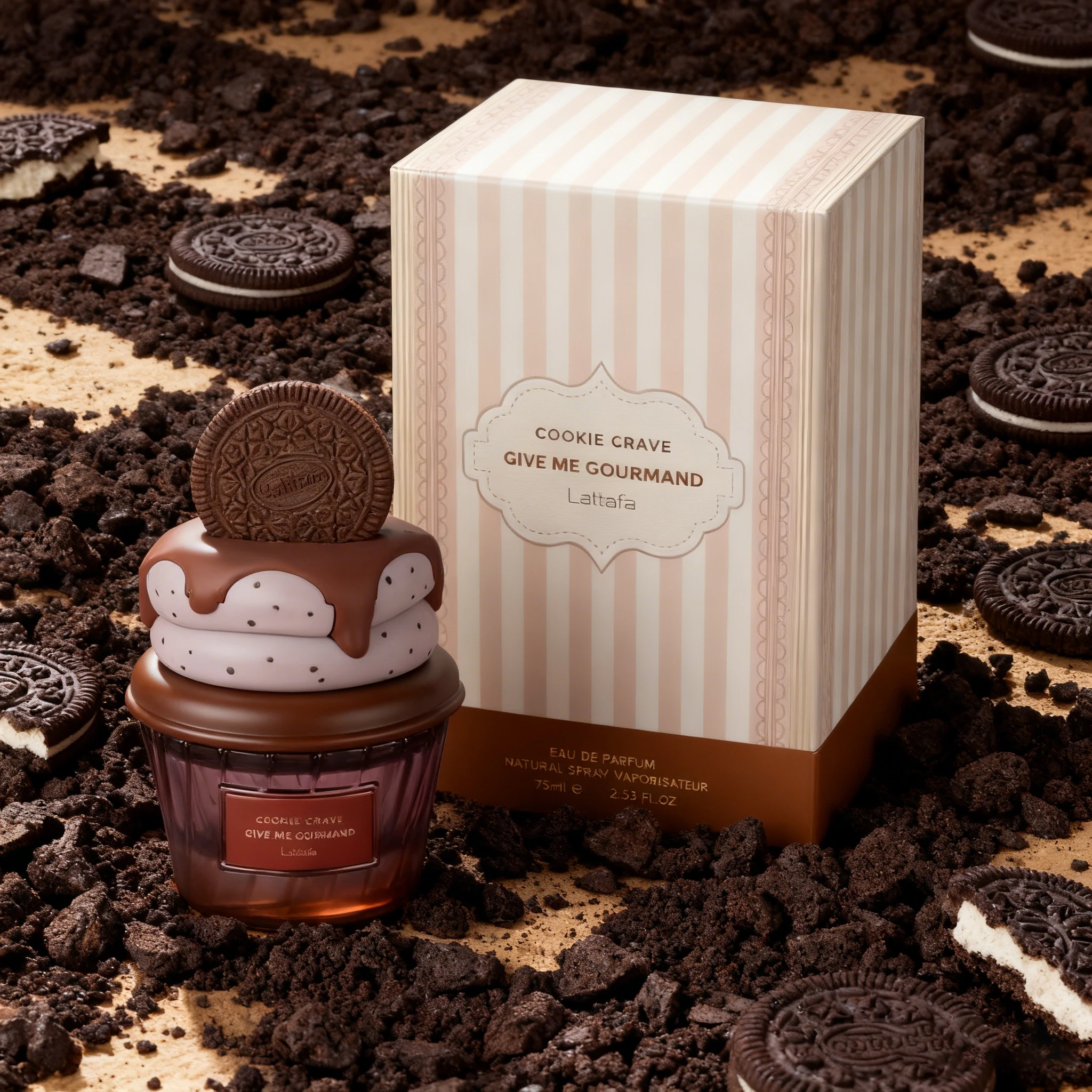 

Lattafa Cookie Crave perfume spray for men and women 75Ml | Delicious perfume spray with sweet biscuits, vanilla and sugar