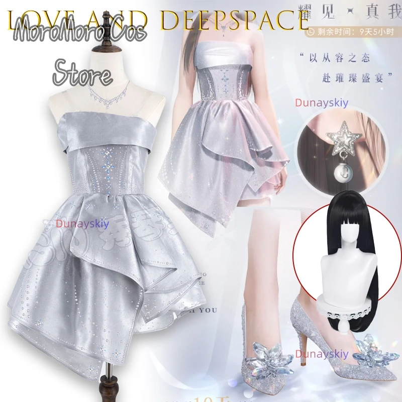 

Гламурный костюм Love And Deepspace Self 코스프레 의상, блестящий тюль с бриллиантовой аппликацией, короткое платье, наряд персонажа аниме, вечерние наряды