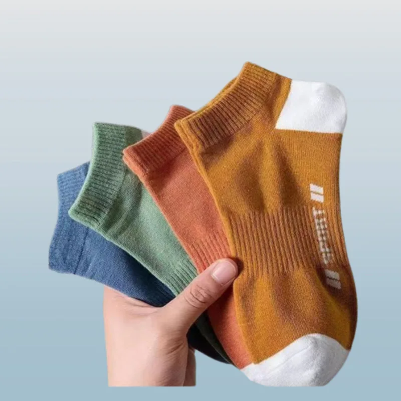 5/10 Pairs High Quality Men\'s Sport Trend Boat Socks Low Cut Comfortable Sports Thin Ankle Short Socks Breathable Boat Socks