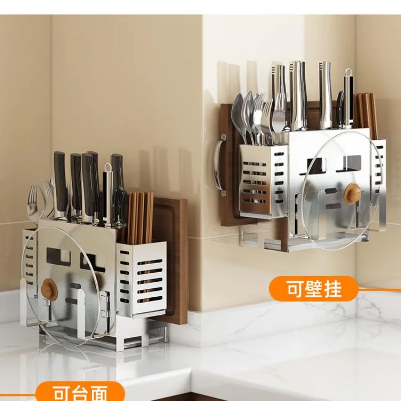 304ステンレス製キッチンツールラック、穴あけ不要ツールホルダー、吊り下げ式ツールホルダー
