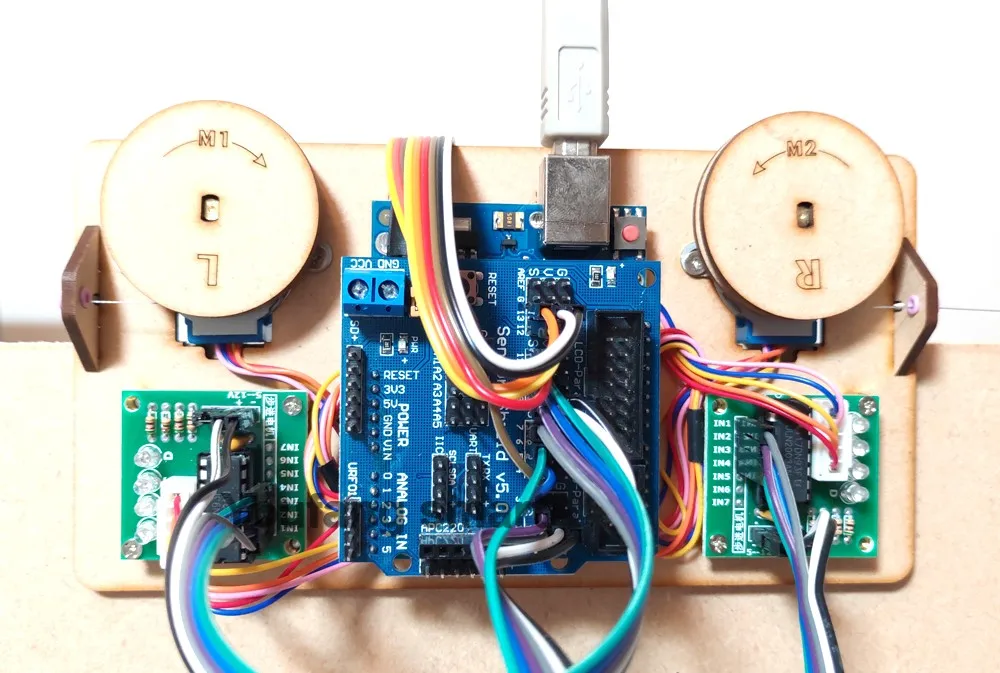 Zeichnen Sie den Wandmalerei-Roboter mit Kabelplotter für Arduino Robot Maker Project Kit Polar Graph mit Motor, programmierbares Spielzeug-DIY-Kit – Detail 6