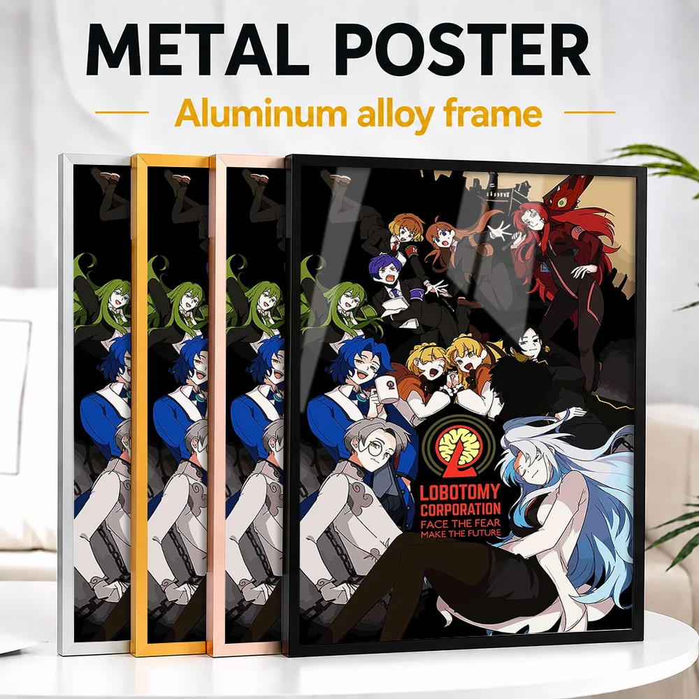 Lobotomy Corporation Character Ensemble Framed Metal Print Personalized Photo Immersive Action Style Wall Art For Media Room