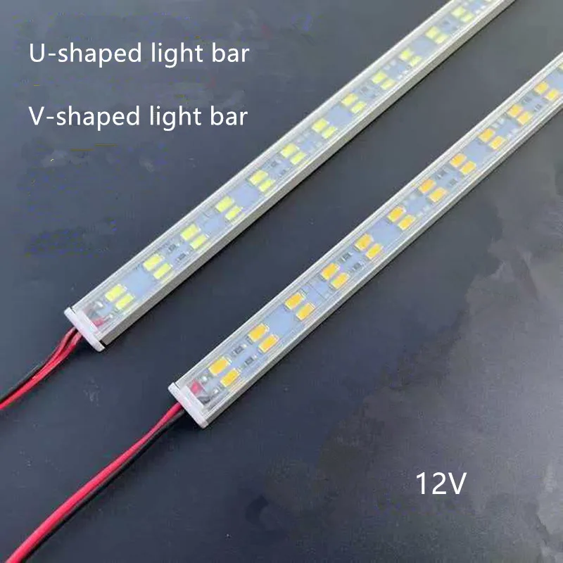 Super Bright 72LEDs LED bar DC12V 50cm kitchen storage shelf LED profile aluminum channel rigid strip for indoor lighting