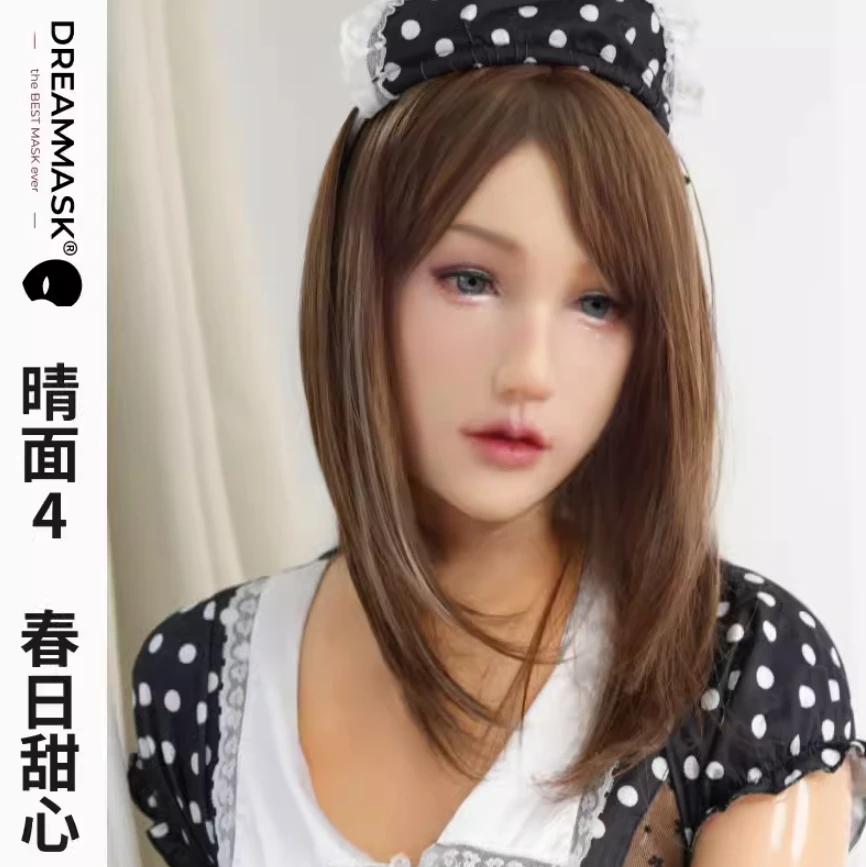 

(Ching4)Crossdress Full/Half Head Realistic Silicone Young Girl Transgender Male To Female Cosplay Cross Dressing Mask Fake Eyes