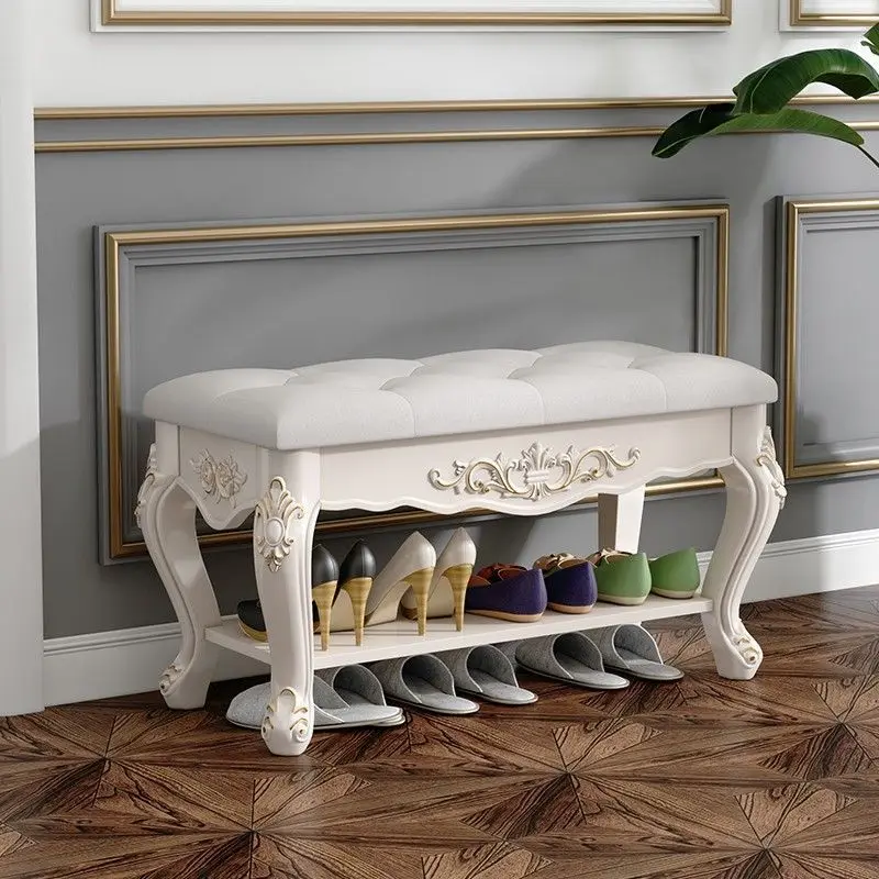 European and American style entry-level shoe changing stool home door modern simple clamshell storage integration 2-in-1 Europea
