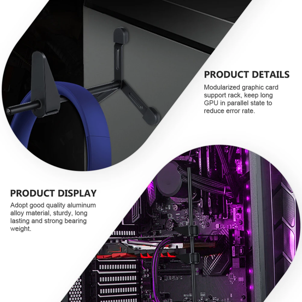 

1Set Durable Graphics Card Holder Adjustable GPU Support Rack Anti-Slip Bracket for Computer Case with Multipurpose Use