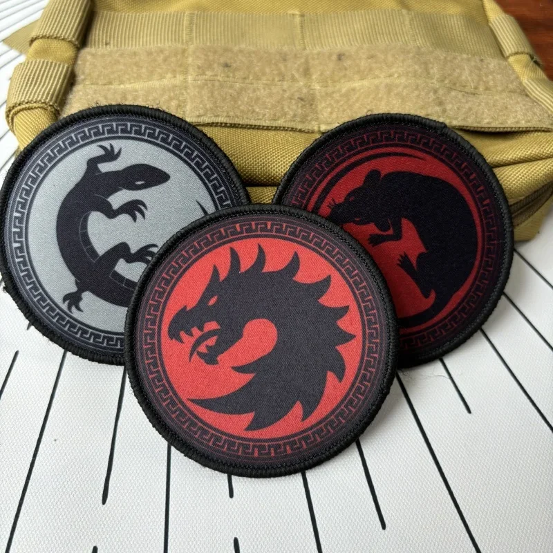 Newt Mouse Dragon Team Legion Morale Tactical Patch Printing Clothes Stickers Ender's Game Badge Armband Hook and Loop Emblem