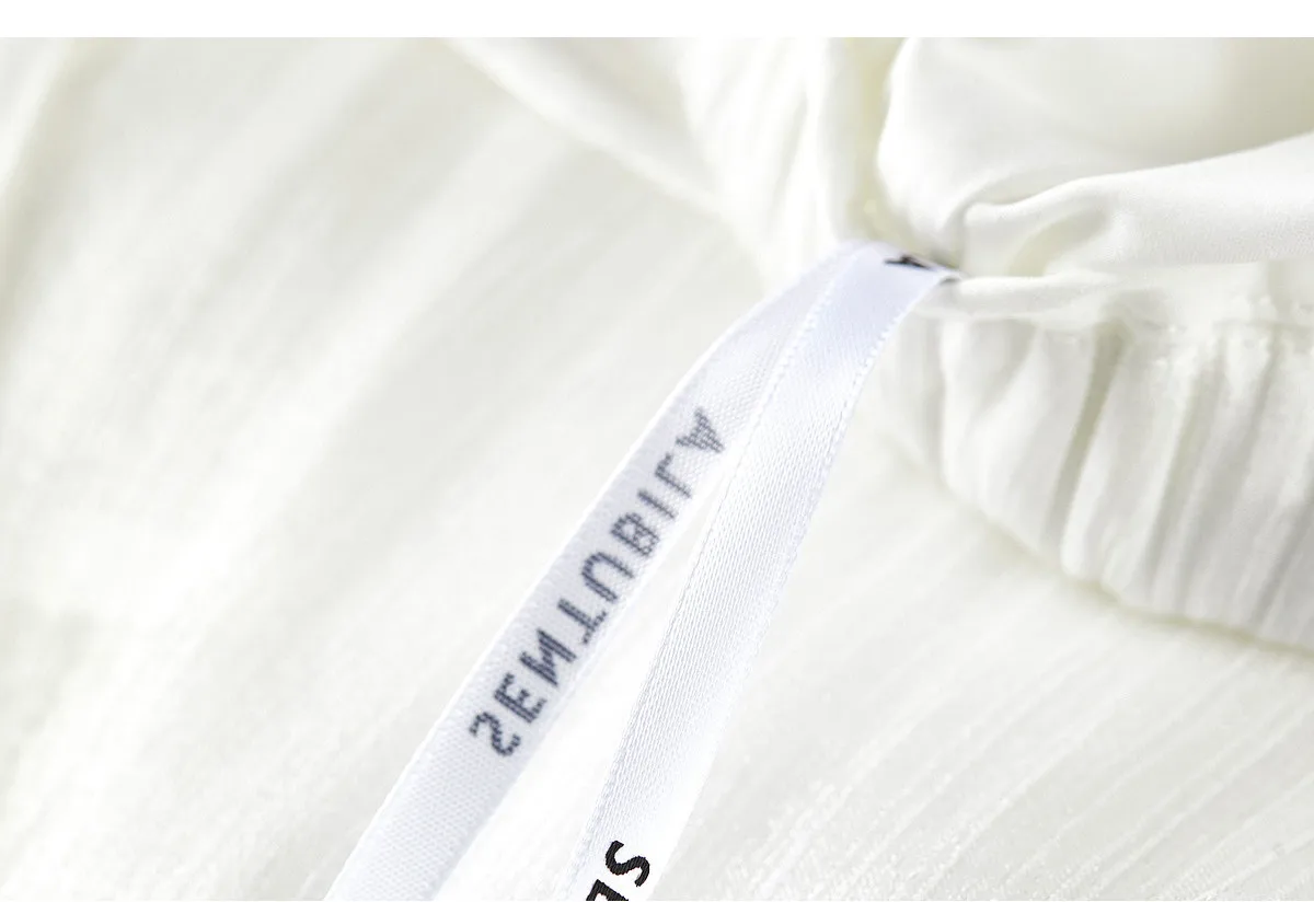 SENTUBILA Weißer Chiffon-Schimmerrock für Damen, Sommer 2026, Eleganter, Elastischer Bund, Unregelmäßiger, Lässiger Schirmrock Q62QG7308 – Detail 40