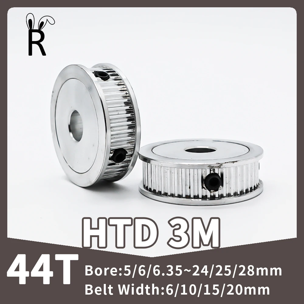 44Teeth HTD 3M Pulley Wheel Bore5/6/8~24/25/28mm 3M Timing Pulley Belt Width 10/15/20mm Synchronous Pulley HTD3M 44T Belt Pulley