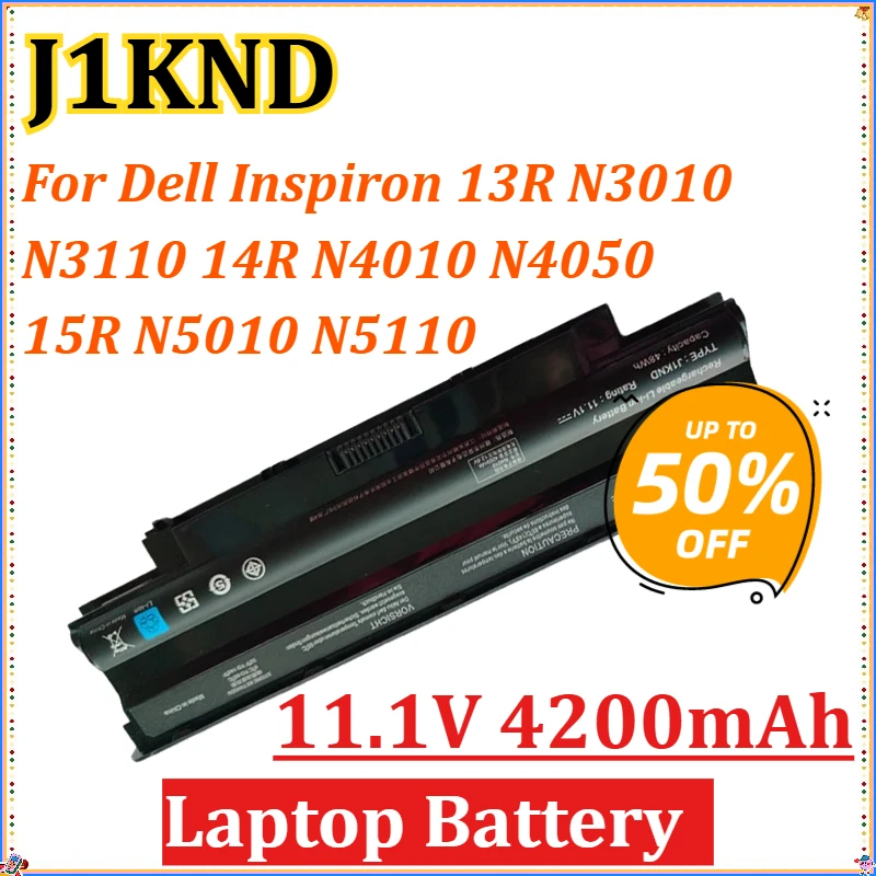 

For Dell Inspiron 13R N3010 N3110 14R N4010 N4050 15R N5010 N5110 N5030 17R N7010 N7110 4T7JN W7H3N 04YRJH Laptop Battery J1KND