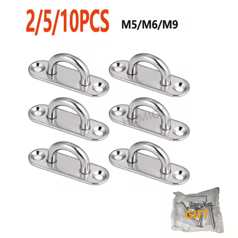 2/5/10 Pcs Oval Eye Board Deck Buckle Staple Boat Shade Sail Mounting Fastening Set Stainless Steel Pad For Ships