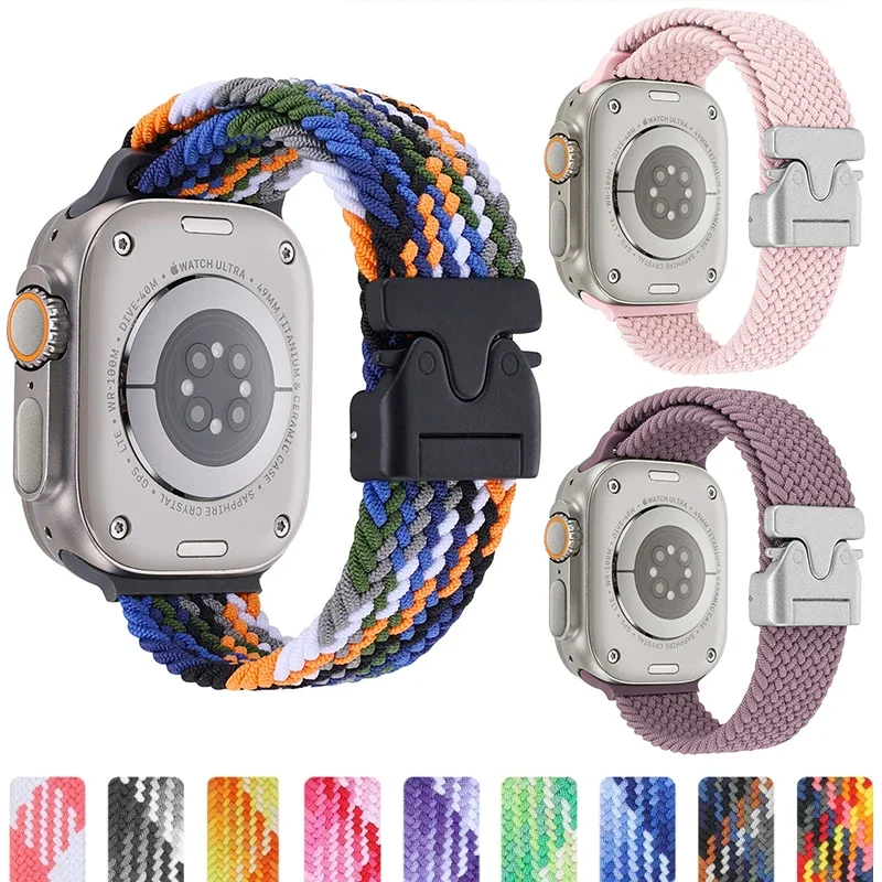 

Ремешок Solo Loop для Apple Watch Ultra2 49 мм 46 мм 44 мм 45 мм 42 мм 40 мм 38 41 мм Correa iwatch Series 10 9 SE 8 7 6 5 4 Плетеный ремешок