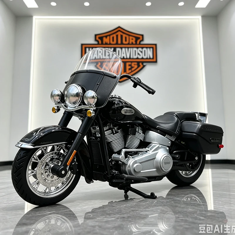 Maisto 1/18 Harley Davidson HERITAGE CLASSIC Alloy Motorcycle Model Collection Shork-Absorber Off Road Autocycle Model
