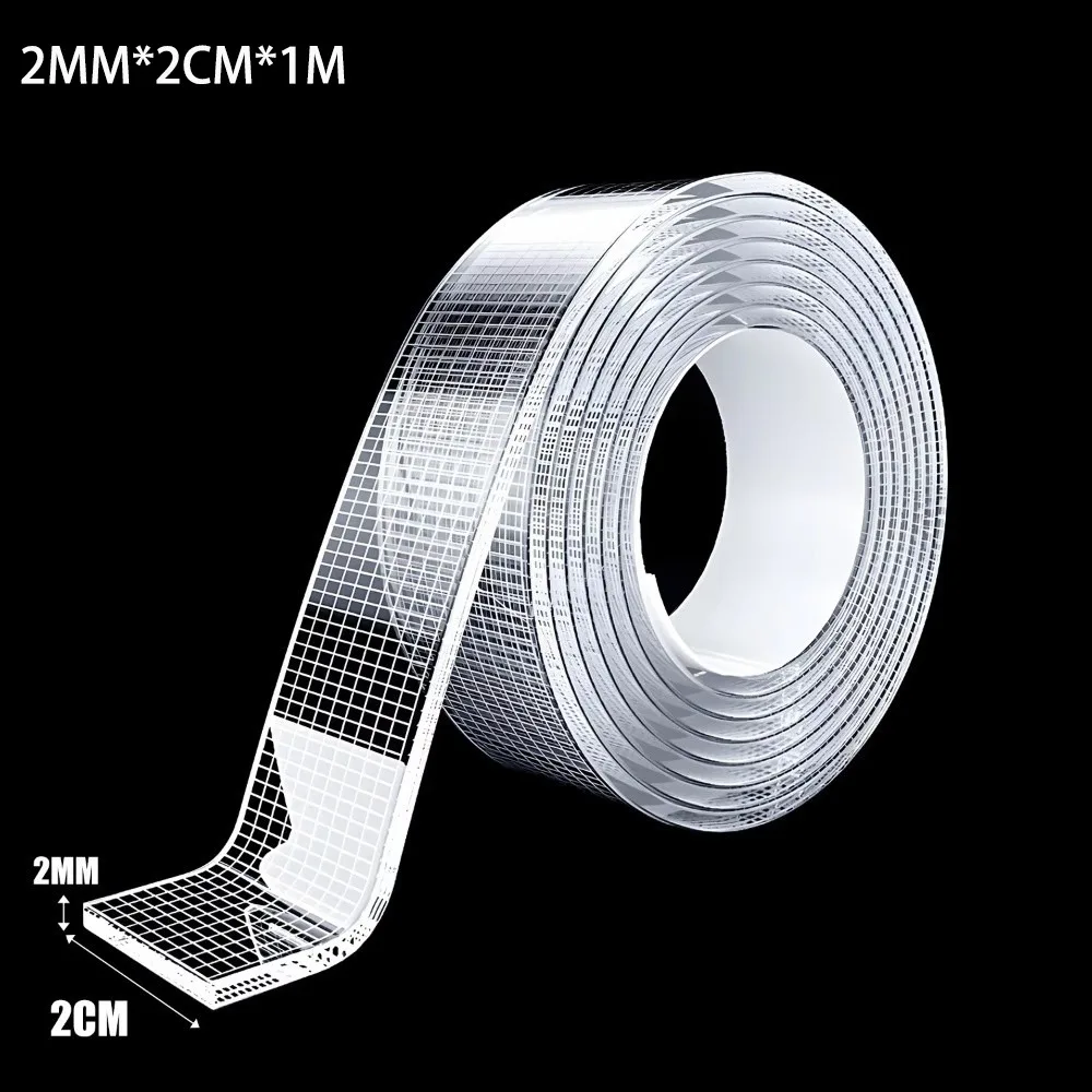 New 1/2mm Ultra-strong Double-sided Adhesive Upgraded Removable Grid Adhesive Tapes Reusabl Waterproof Traceless Tape Strips