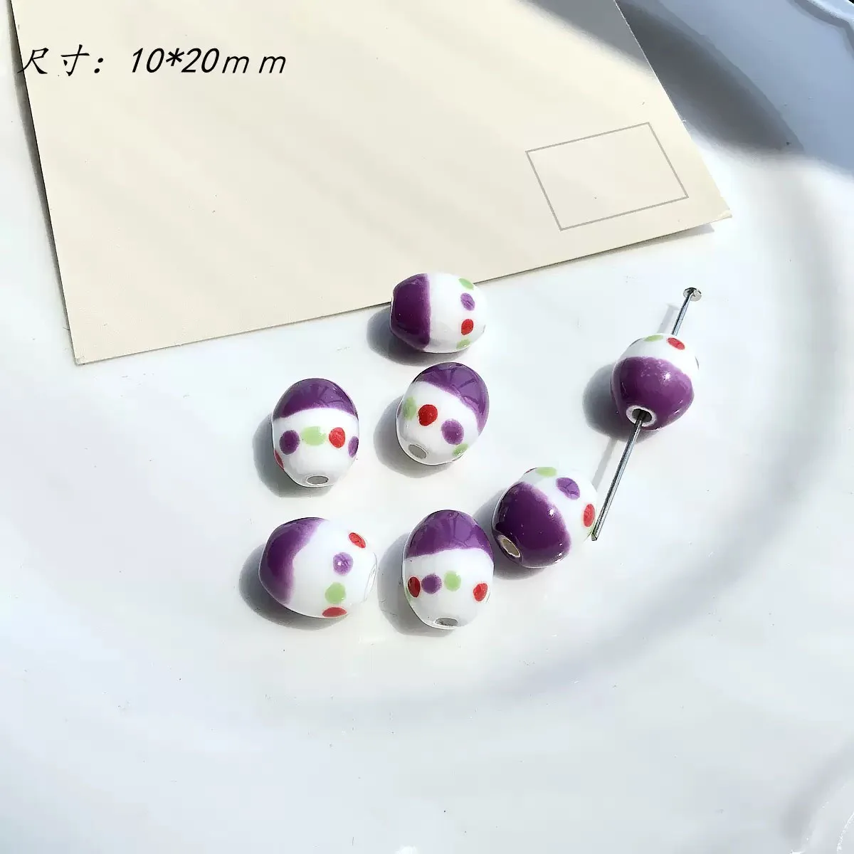Purple Series Japanese Ceramic Beads DIY Handmade Small Fish Mushroom Rabbit Design Craft Material for Jewelry Making