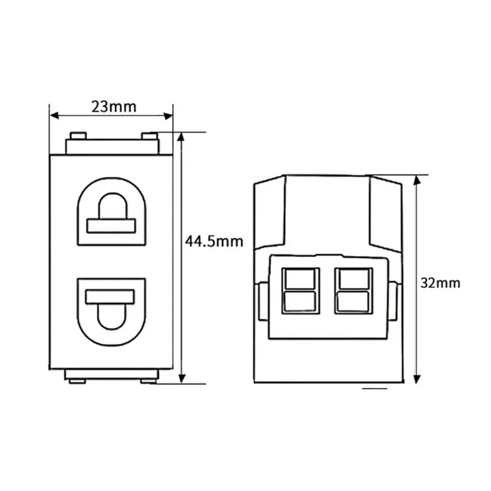 10Pcs New 120 Series Two-hole Round Single Plug 2-Pin Flat Plastic Switch