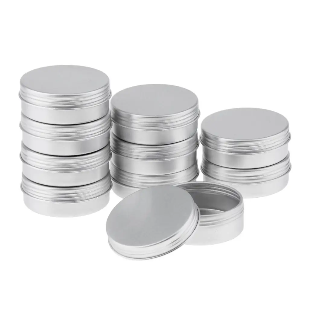 10x 25ml Aluminium Lip Balm Tin Pots Cosmetic Jars Bottles Containers