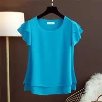 Fashion Brand Summer Oversized Loose and Thin Casual Blouse Top Short Sleeve Chiffon Top White Blouse Green Women’s Tops M-6XL - Image 3