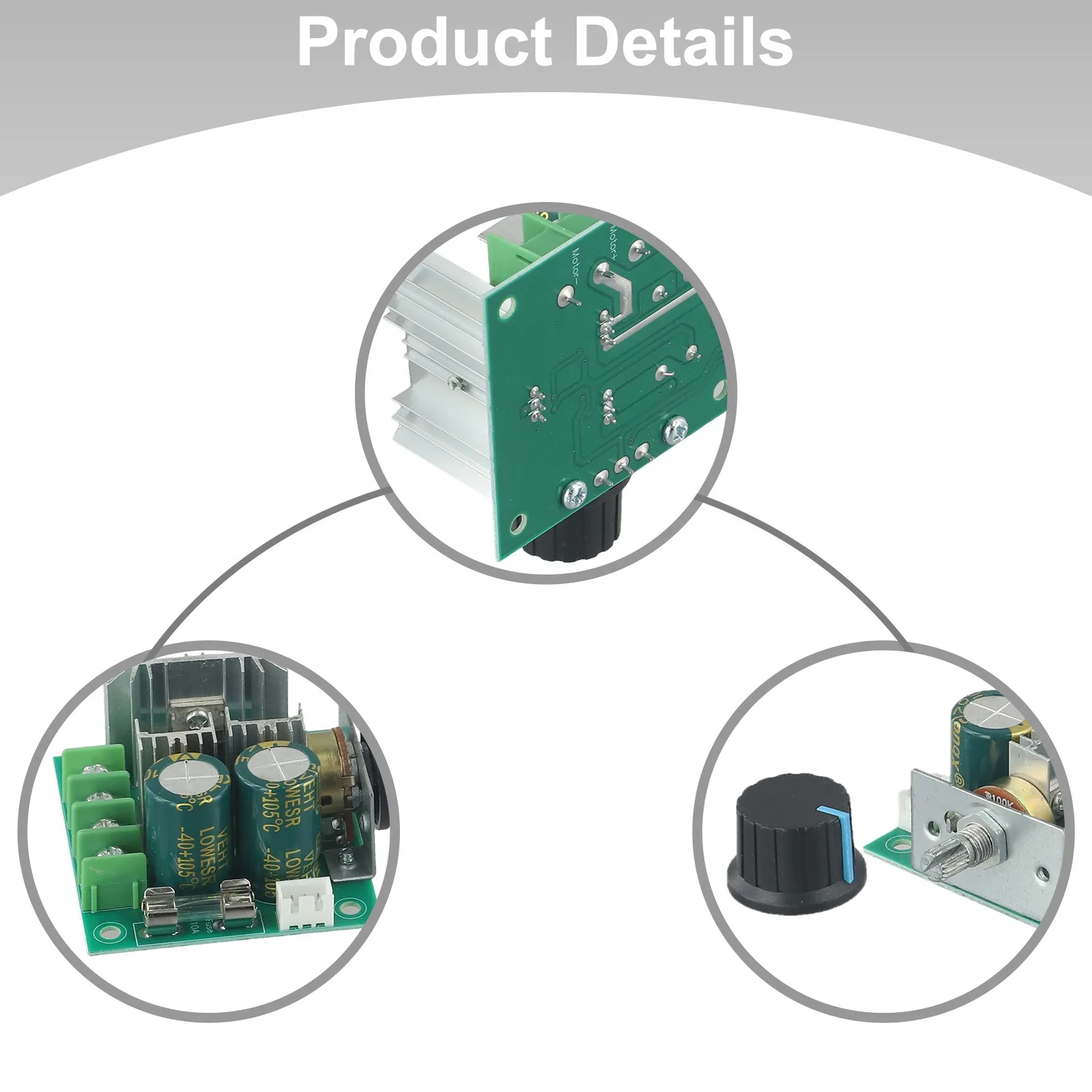 12V-40V Motor Controller Speed Control Switch Stable Performance Built-in Fuse Easy To Use Efficient Performance