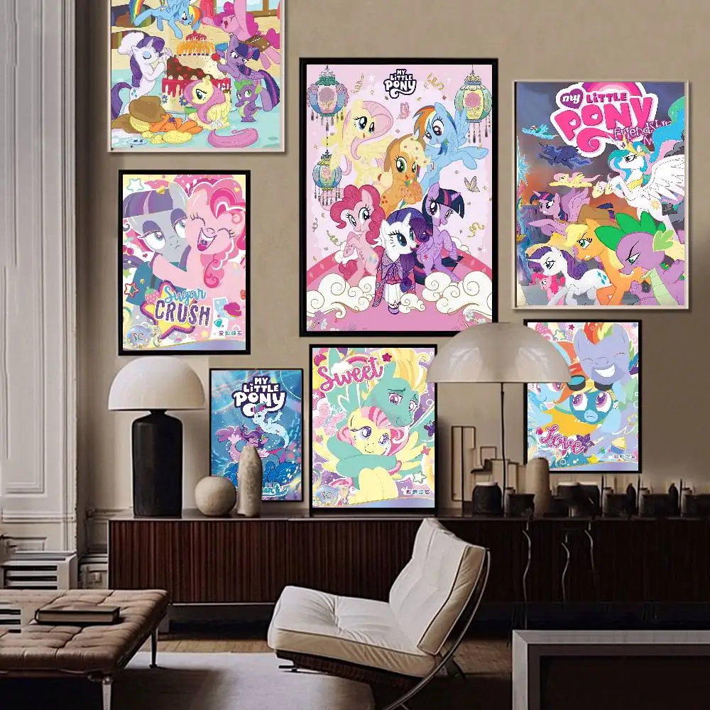 Cute M-My Cartoon P-Pony L-Little Classic Vintage Posters Vintage Room Home Bar Cafe Decor Nordic Home Decor