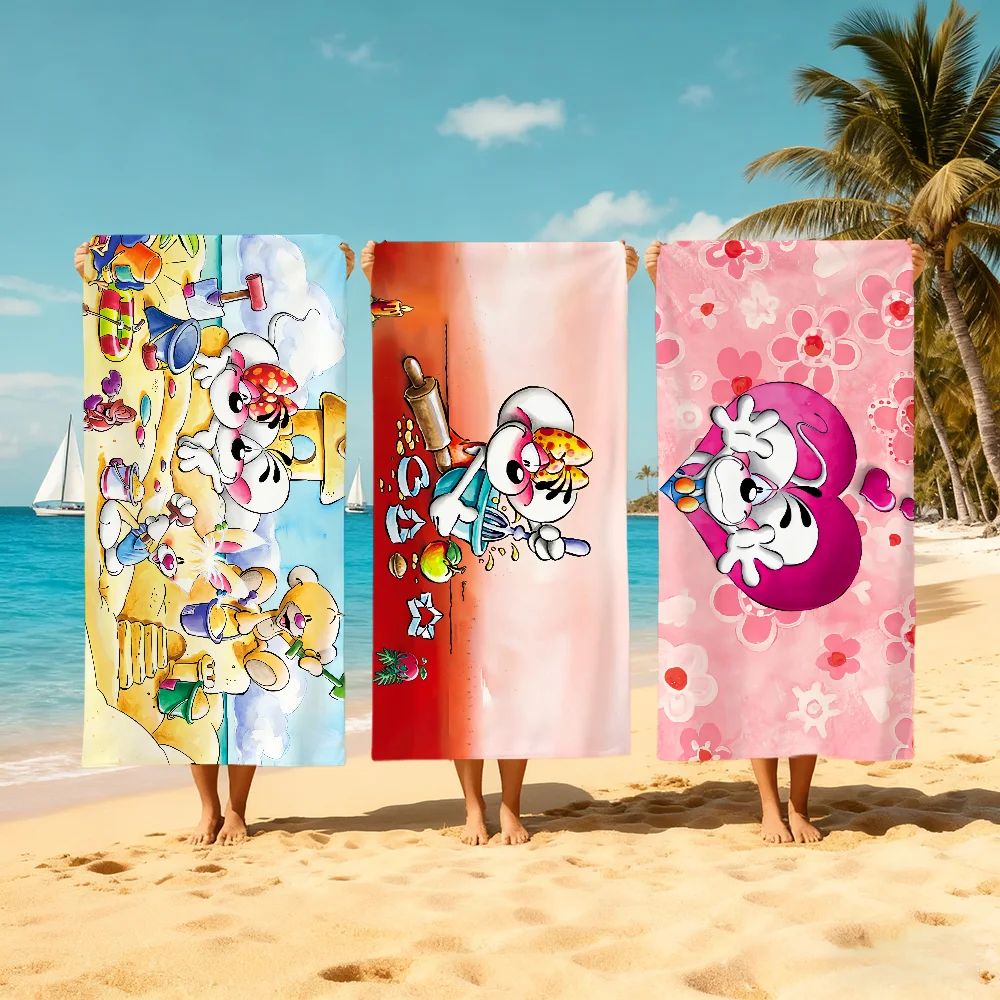 Klassisches D-DiddlS Cartoon-Handtuch mit niedlichem M-Maus-Motiv, Strandhandtuch, schnell trocknend, weiche Pooltücher, Geschenk für Reisen, Fitness, Dusche, Camping, Sport