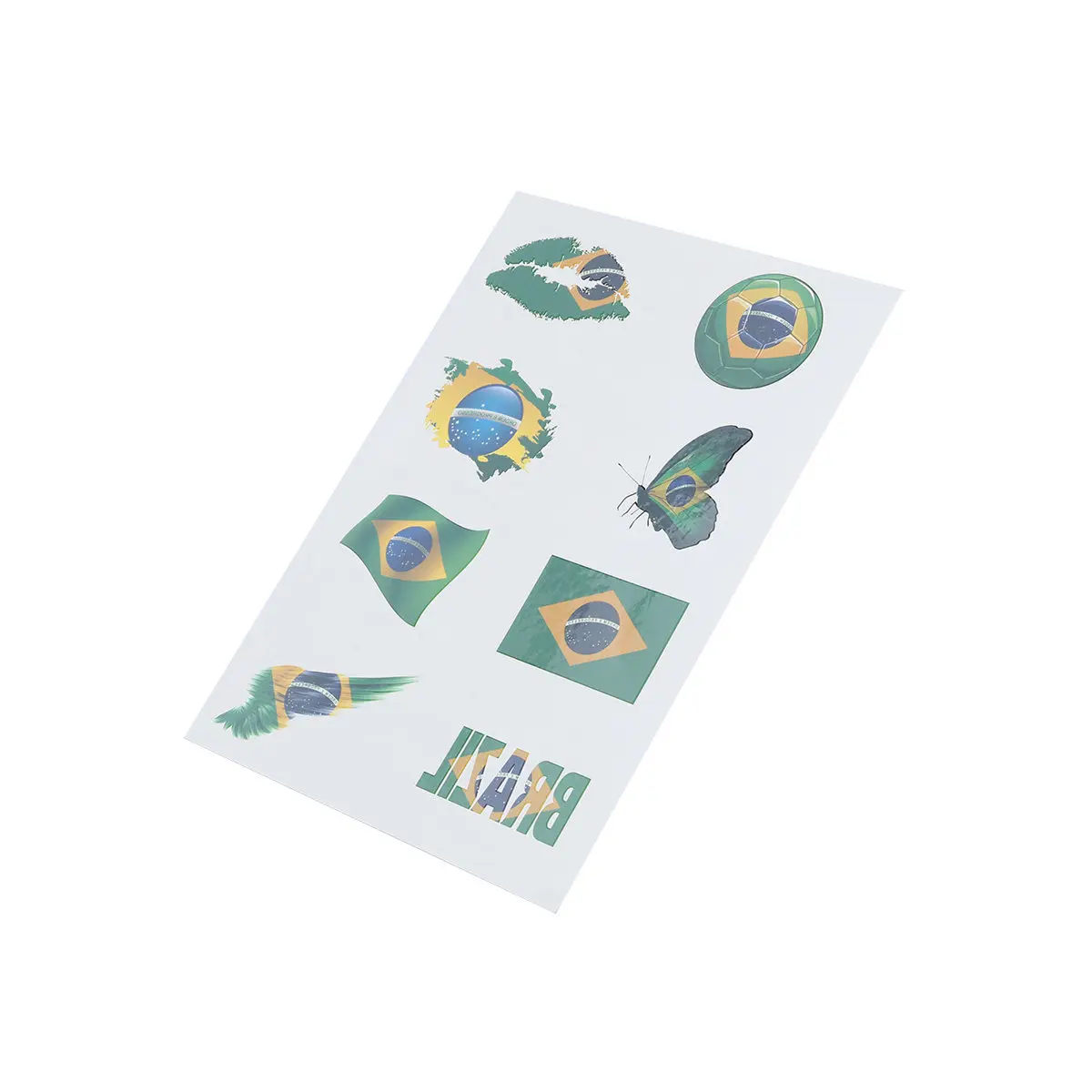 

National Flag Stickers Temporary Tattoos For Skin Easy Stick On Removable Body Art Face Decals Brazil Flag