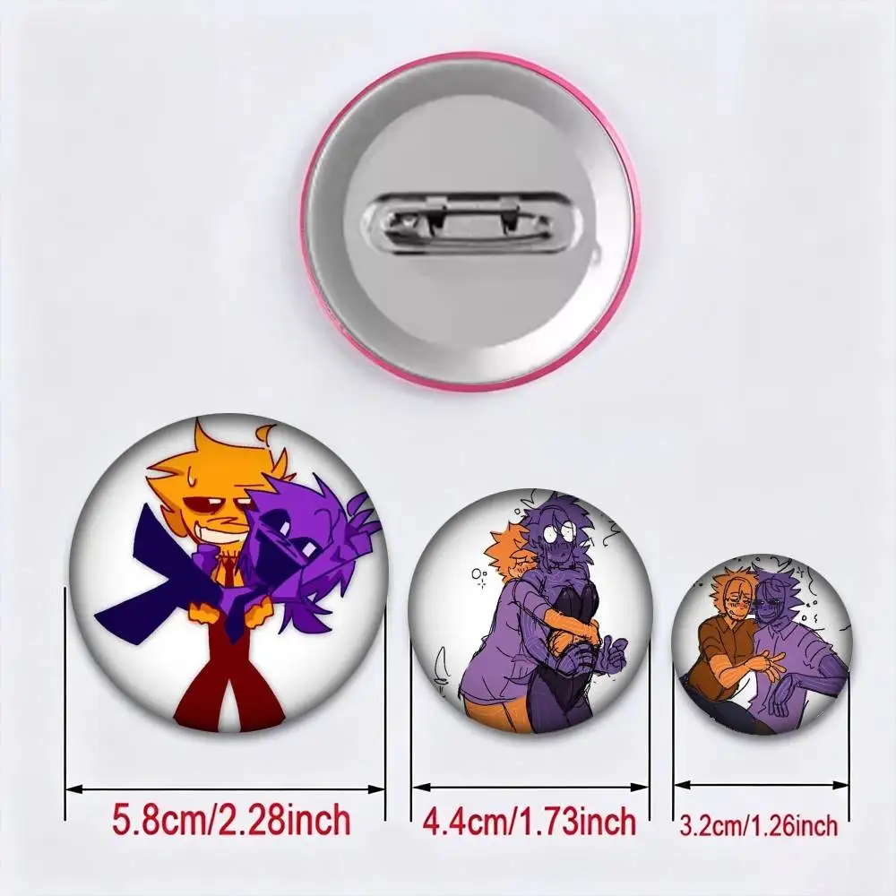 D-Dsaf 3 Purple Guy D-Dave 25 32 44 58 75mm Badges Personalized Round Brooches Pins Accessory Gift