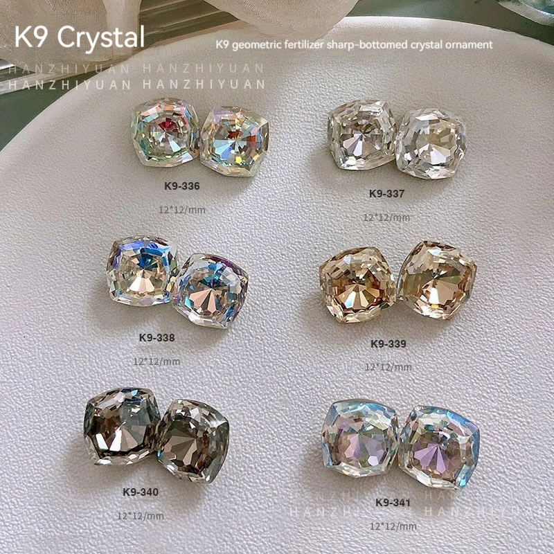 

Rhinestone Round Pointed Diamond Multiple Facets Stones 10Pcs Colorful Beads Crystal Nail Jewelry Accessories 12*12mm