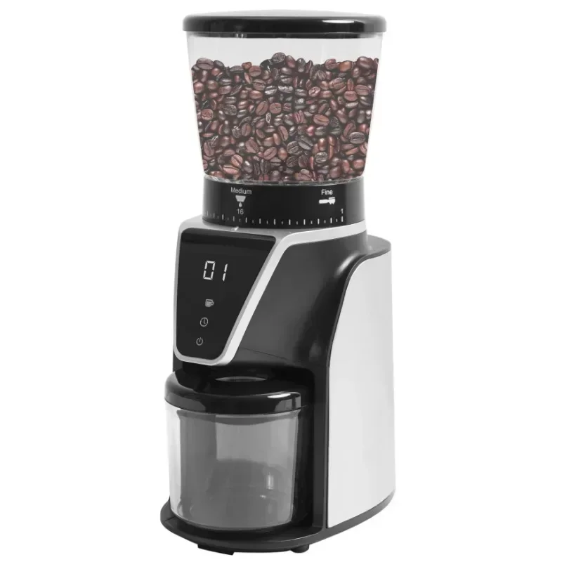 Cone burr coffee grinder More options More settings A touch panel for easy operation