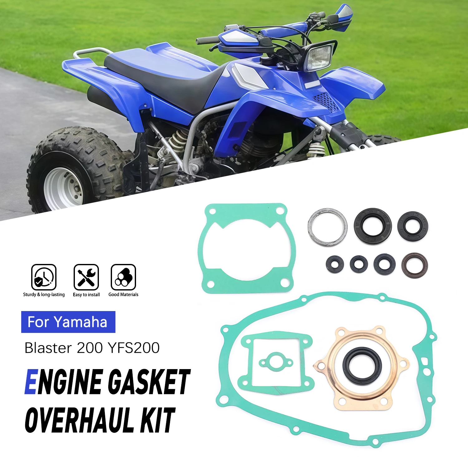 

Motorcycle Part For Yamaha Blaster 200 YFS200 1988-2006 Engine Head Complete Gasket Kit with Oil Seals Top Bottom End Set
